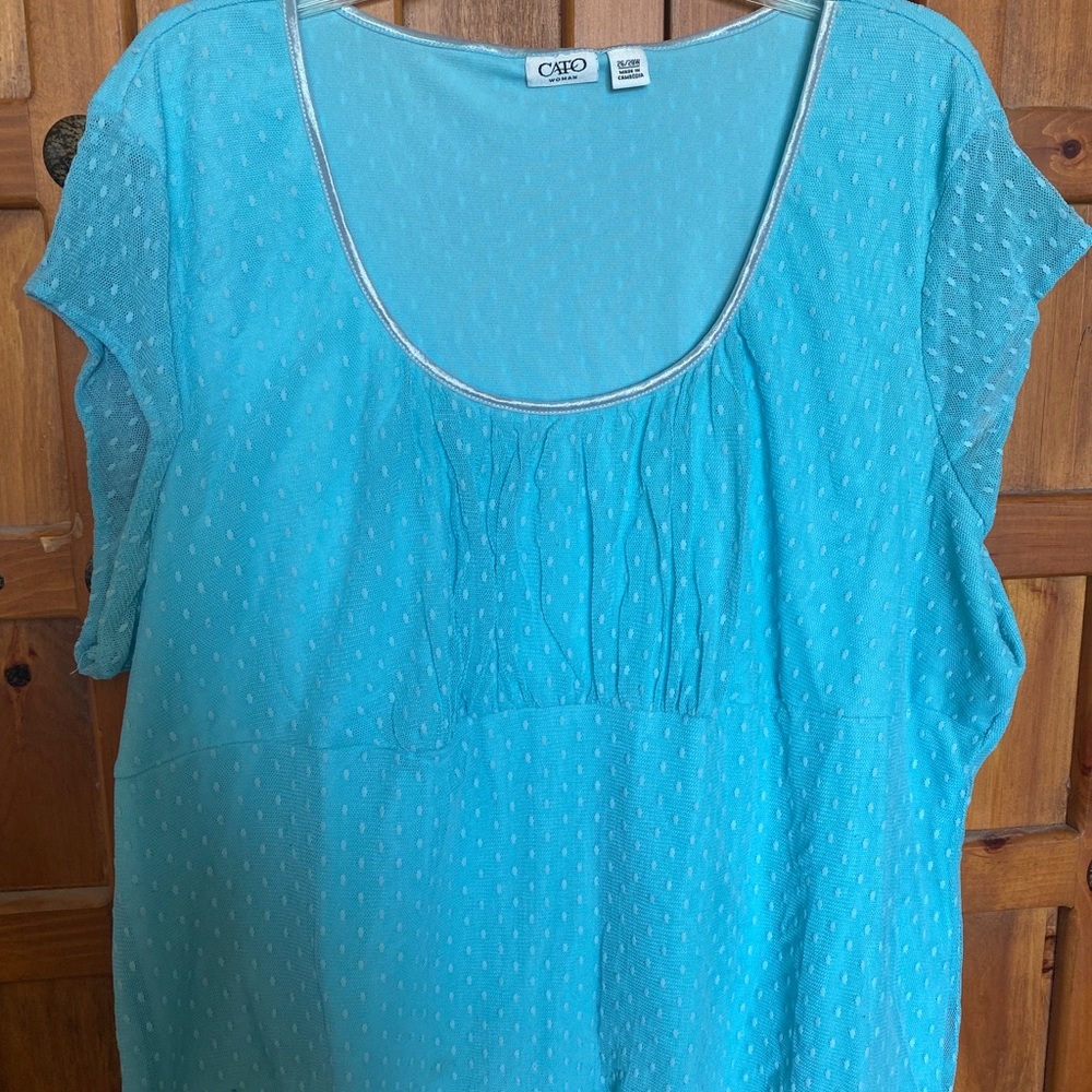 Light Blue top with underlay